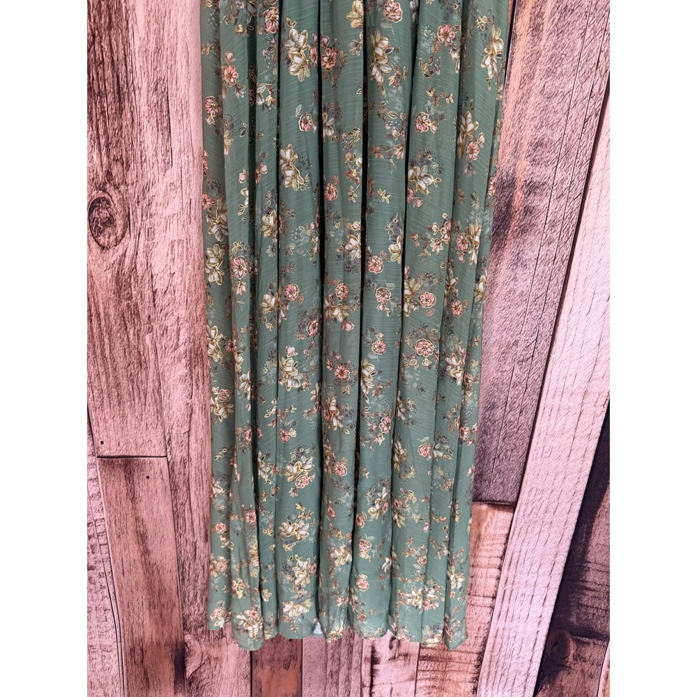 Baltic Born Lynlee Metallic Maxi Dress Floral Eucalyptus Green Event Large NWT - Picture 4 of 11